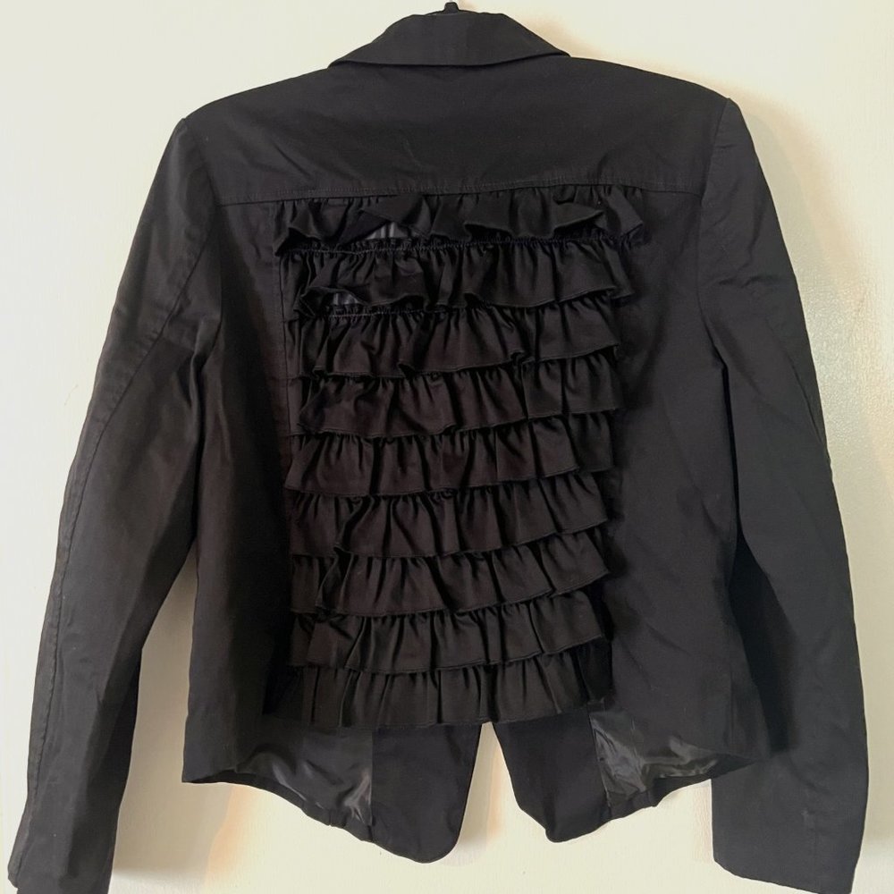 Ambition Brand Size Large Black back Ruffle Blazer